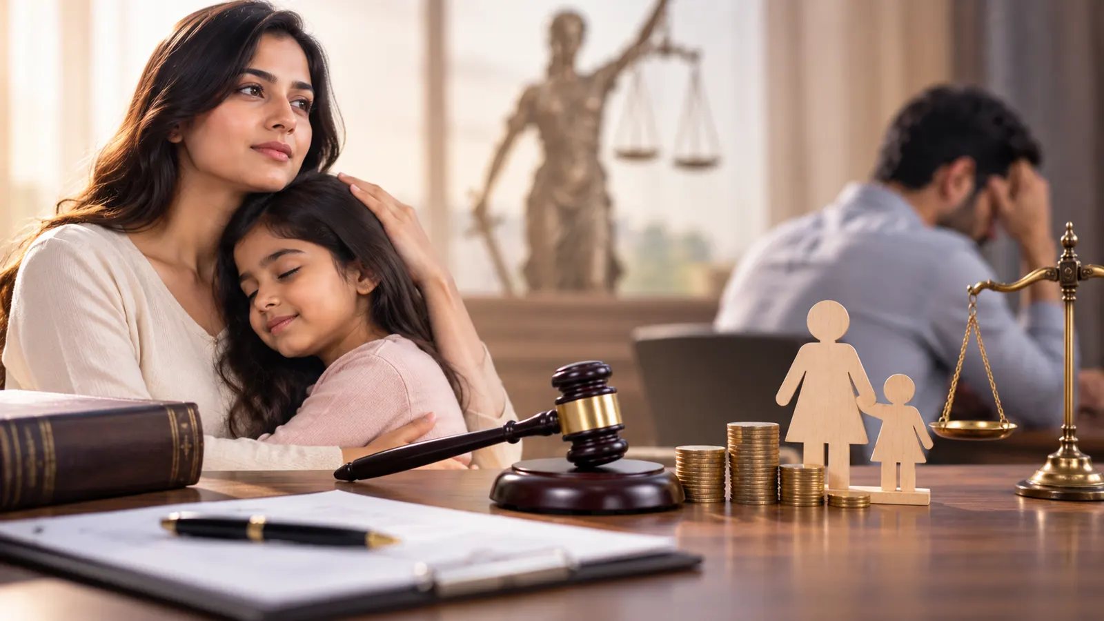 Family law consultation discussing maintenance and financial support